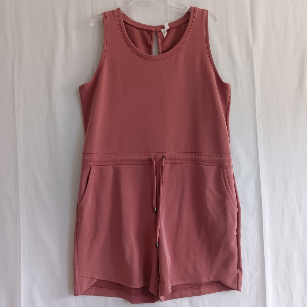 Cable & Gauge Romper Womens XL Pink Drawstring Modal Sleeveless Pockets